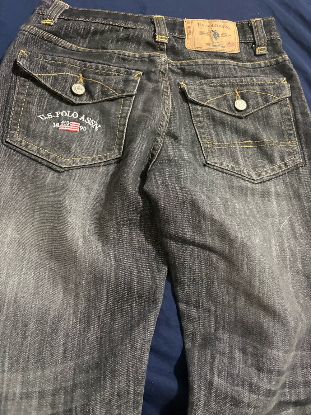 U.S. Polo Assn. Men's Faded Black Pocket-Detail Jeans